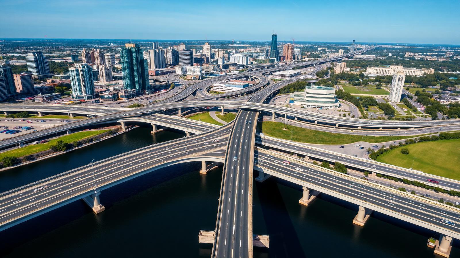 Modern infrastructure aerial view